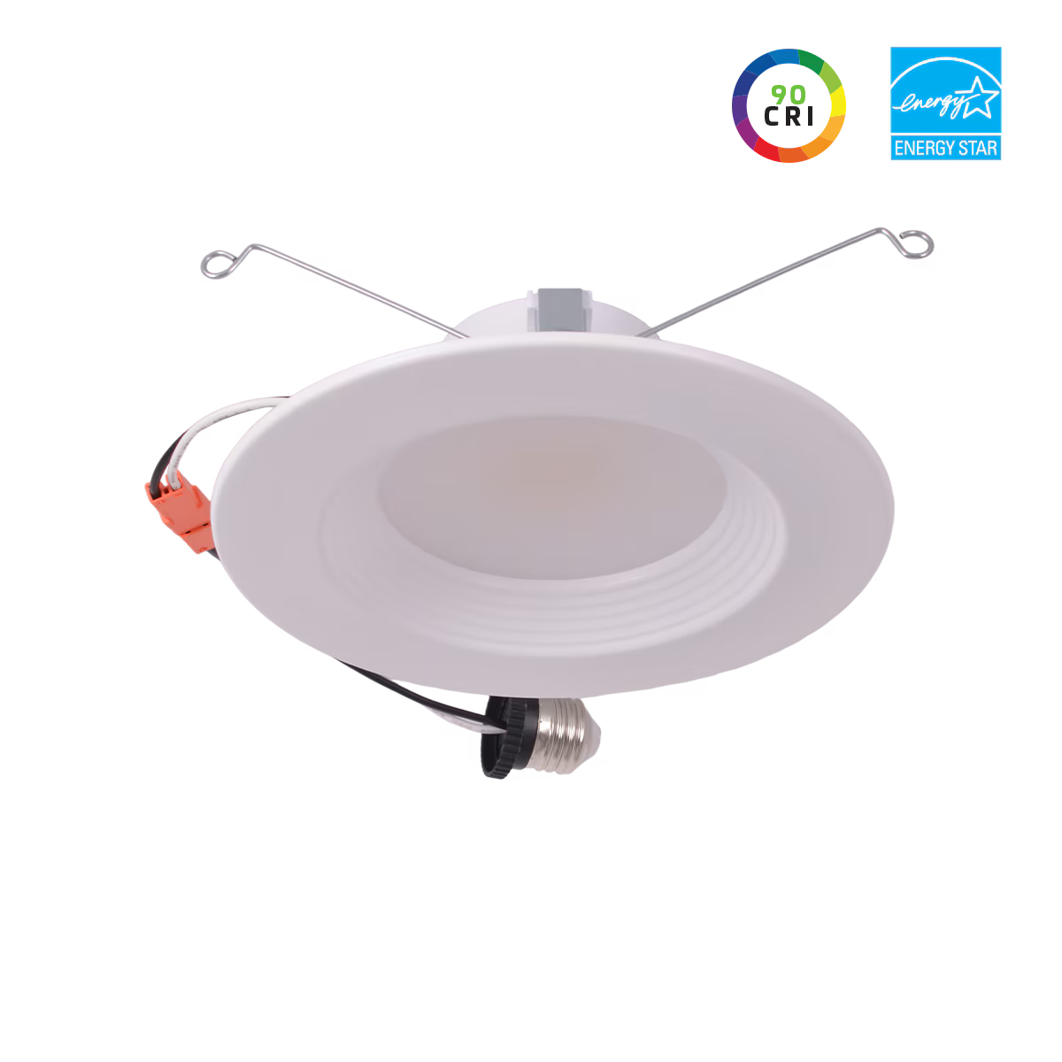 EIKO 16500 RDR6-PS-9FCCT-D-WHB Downlight Retrofit, 6IN 15/11.5/7.9W 90CRI 27/30/35/40/50K 120V Triac Dim White Baffle