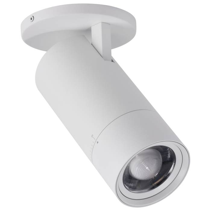 Satco 62-3501 10 Watt Beam Adjustable LED Monopoint 27K/3K/35K/4K/5K CCT Selectable 20-50 Degree Beam Angle White Finish 120 Volt