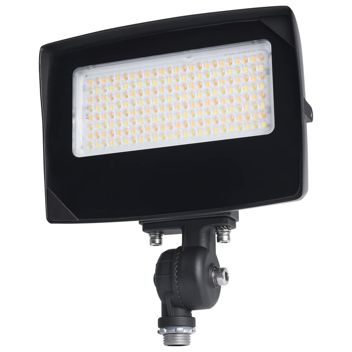 Satco 65-1540 LED Flood Light 35/25/15 Wattage Selectable 3K/4K/5K CCT Selectable Beam Angle Selectable Bronze Finish 120-347 Volt