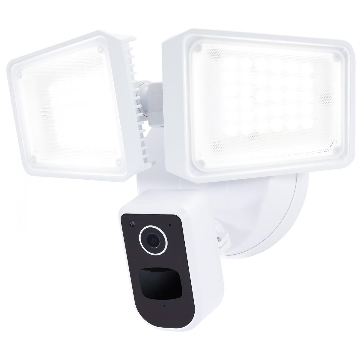 Satco 65-920 36 Watt Rectangular Outdoor SMART Security Light with Camera Starfish Enabled Tunable White White Finish