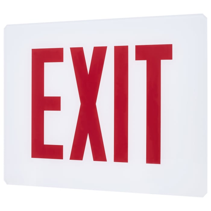Satco 67-320 Exit Sign Panel Accessory White Glass Panel Red EXIT Signage No Arrows For Use with Steel Chicago Signs and Combos