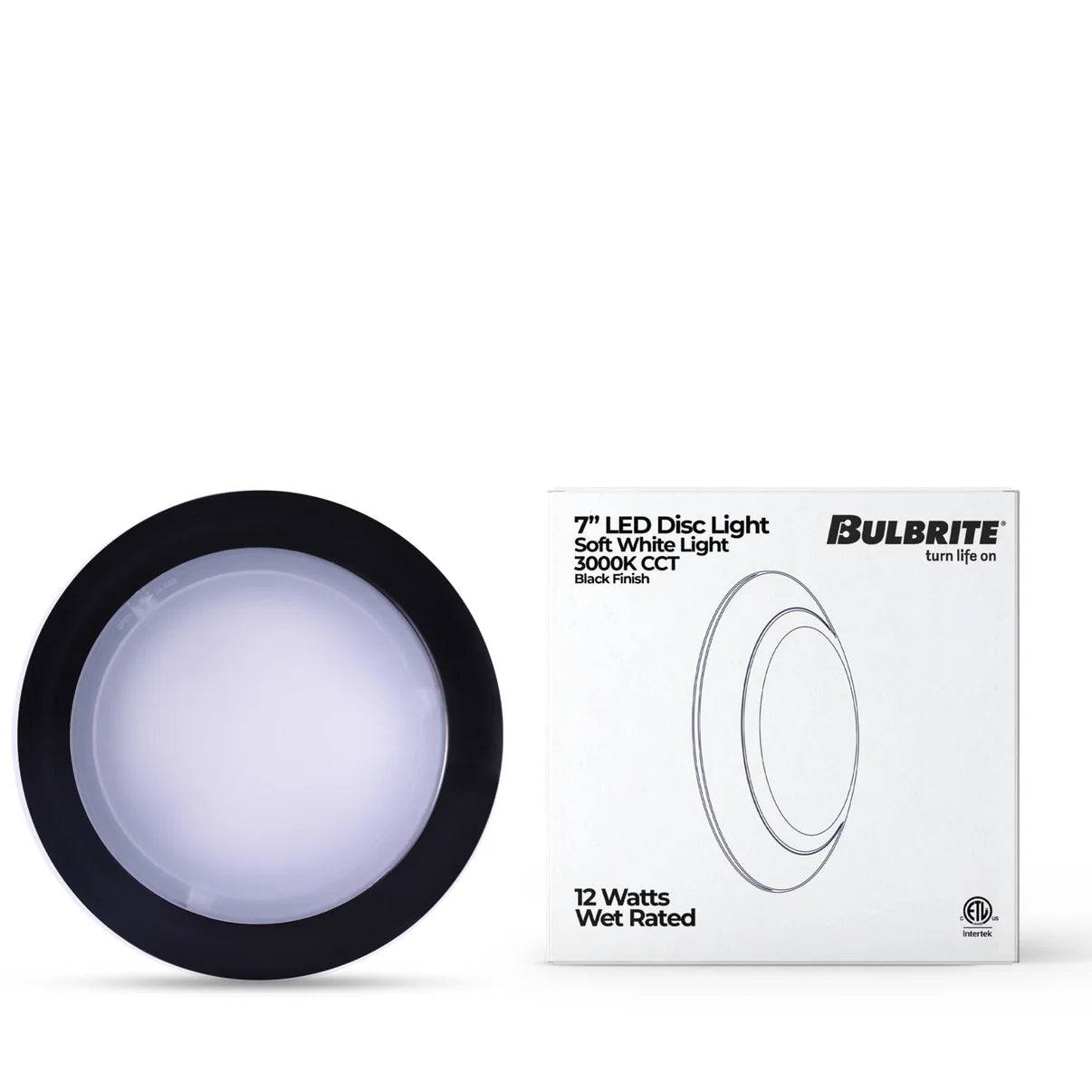 Bulbrite 773287 LED12DISC/7/930/J/BLRD/D 12W LED 7" ROUND DISC LIGHT 3000K BLACK PLASTIC JA8
