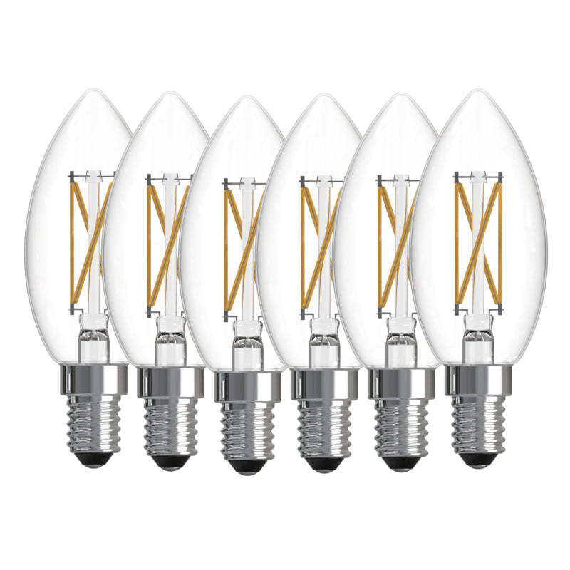 Bulbrite 776231 LED4B11/40K/FIL/D/B/2/6P 4.1W B11 E12 120V 4000K - 6 PACK