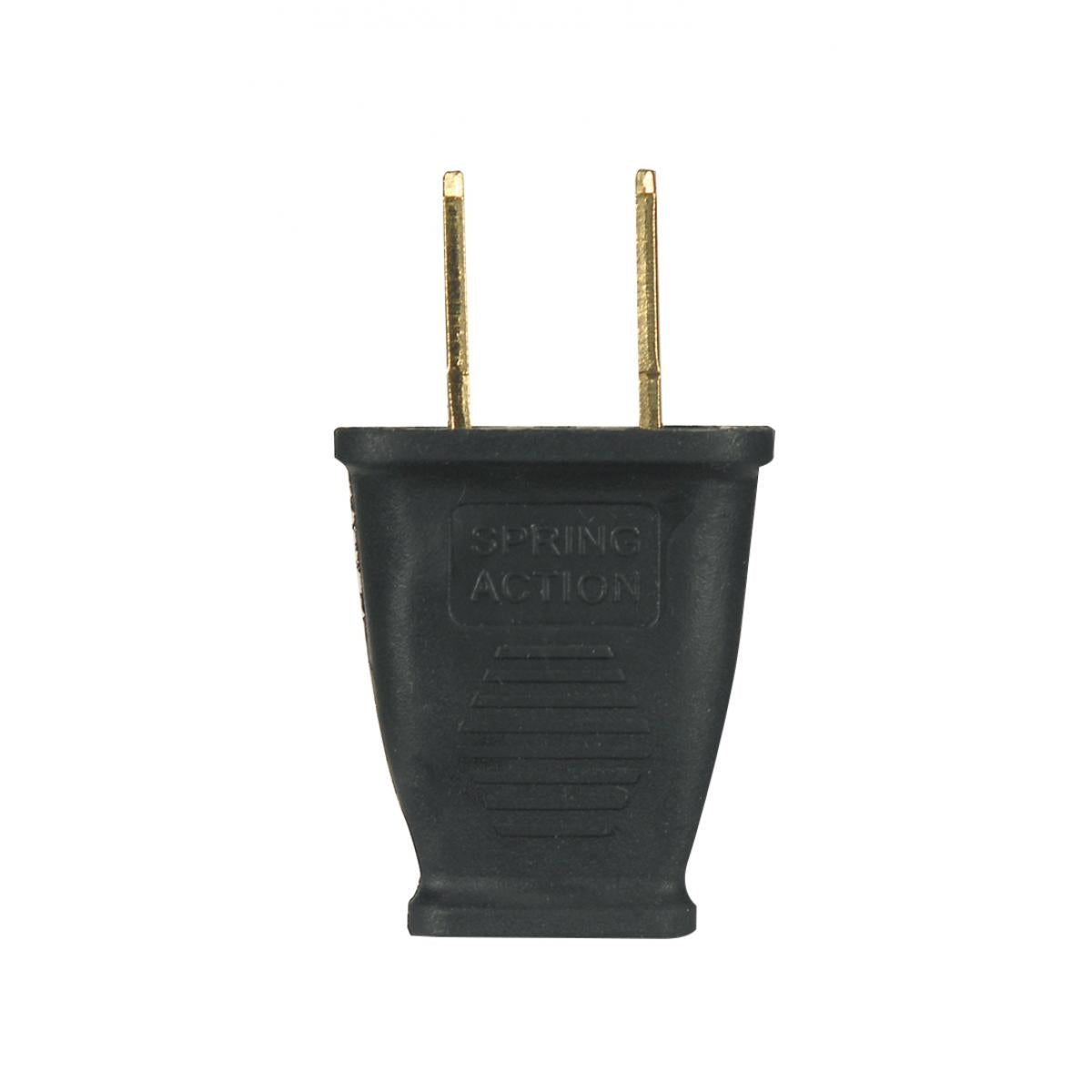 Satco 80-2408 Polarized Plug Black 2 Pole 2 Wire 15A 125V