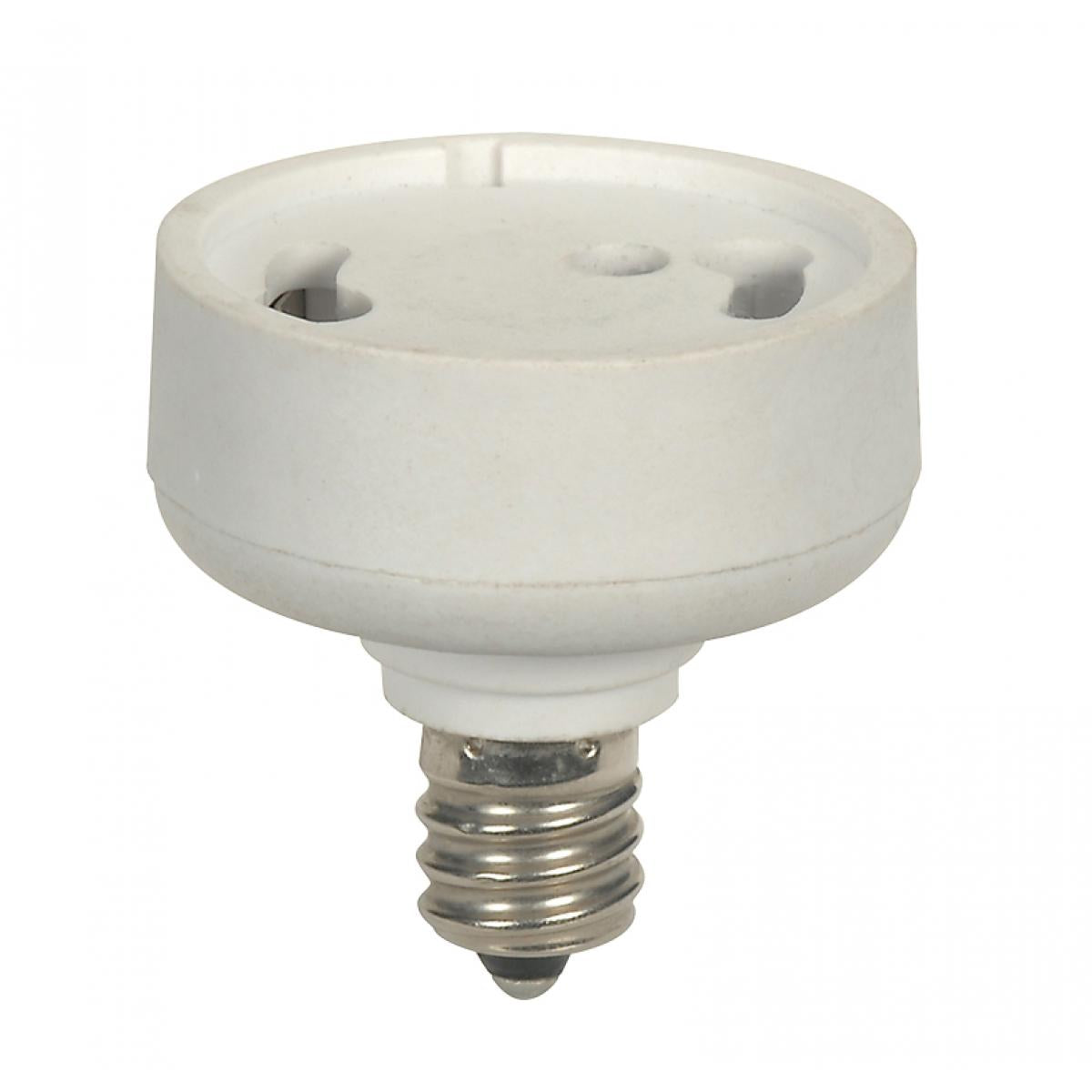 Satco 80-2541 White E12 To GU24 Adapter Candelabara To GU24 With Locking Device Reducer 3/4" Overall Extension 75W 125V