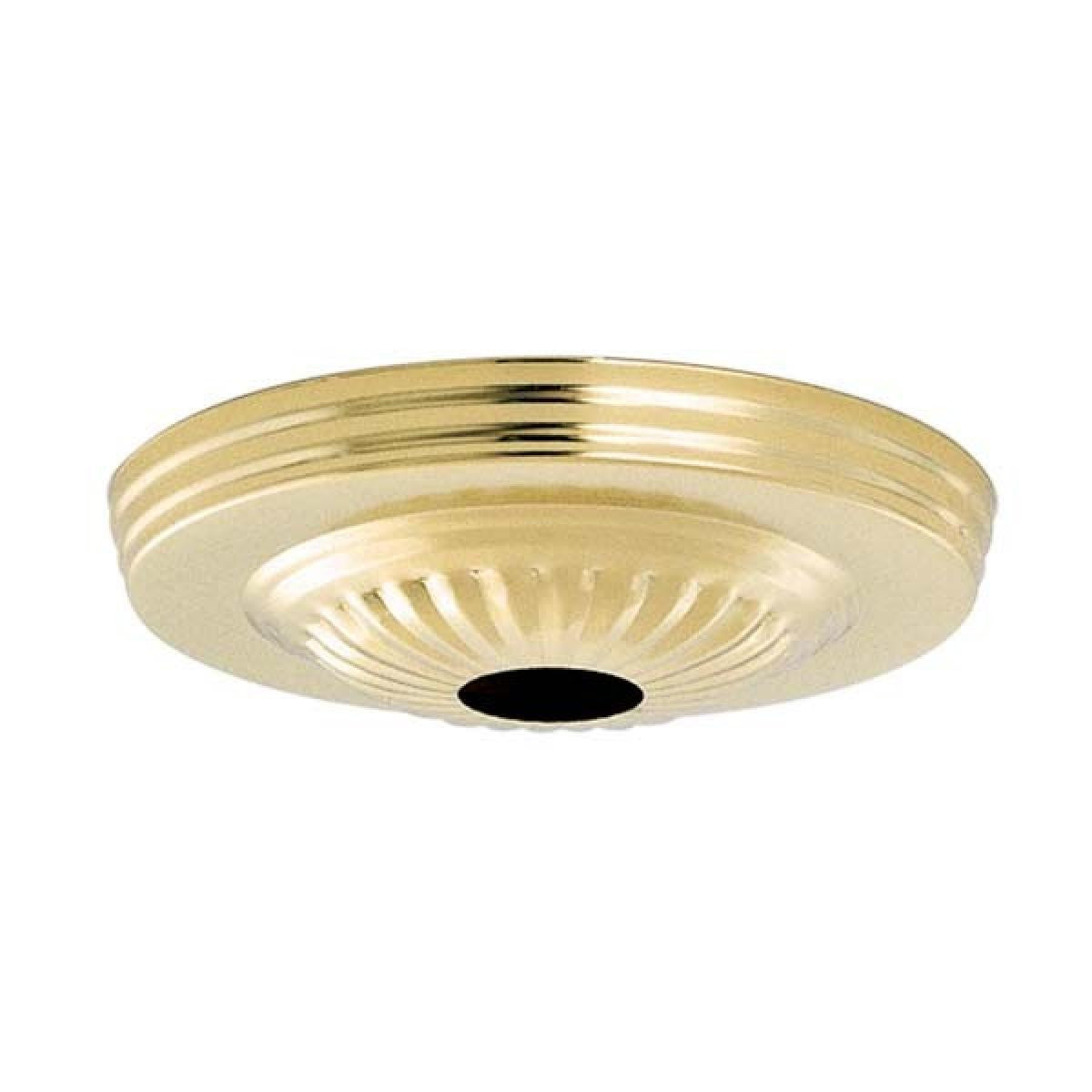 Satco 90-1682 Ribbed Canopy Canopy Only Brass Finish 5" Diameter 1-1/16" Center Hole