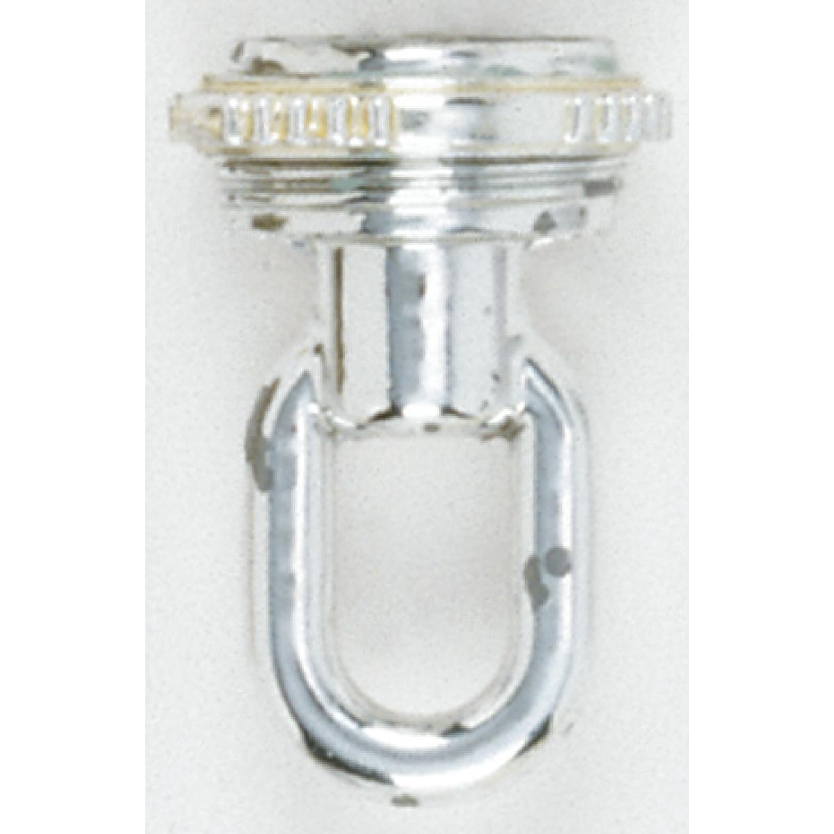 Satco 90-337 1/4 IP Matching Screw Collar Loop With Ring 25lbs Max Chrome Finish