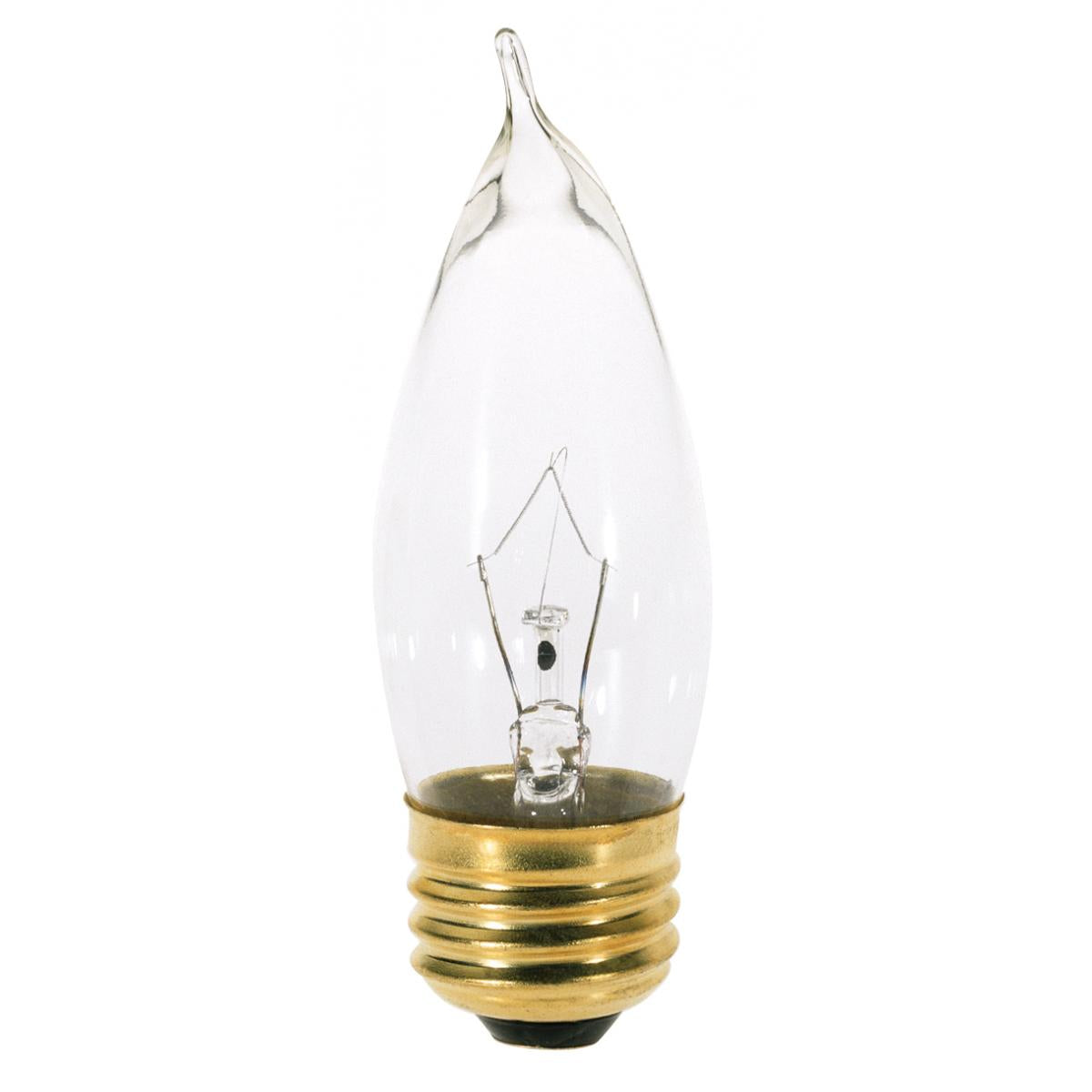Satco A3664 25W TT STD CLR 130V 25 Watt CA10 Incandescent; Frost; 2500 Average rated hours; 200 Lumens; Medium base; 130 Volt