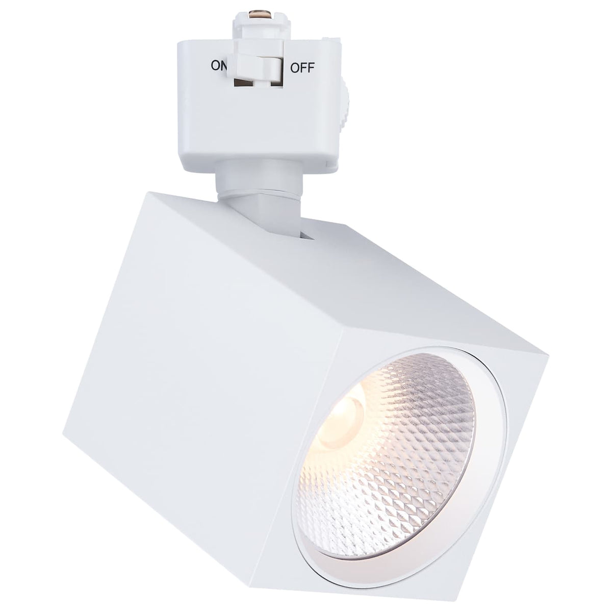 Satco JH5054 8 Watt LED Track Head 2700K/3000K/3500K/4000K/5000K CCT Selectable Dim to Warm J Style 48 Degree Beam Angle 120 Volt White Square