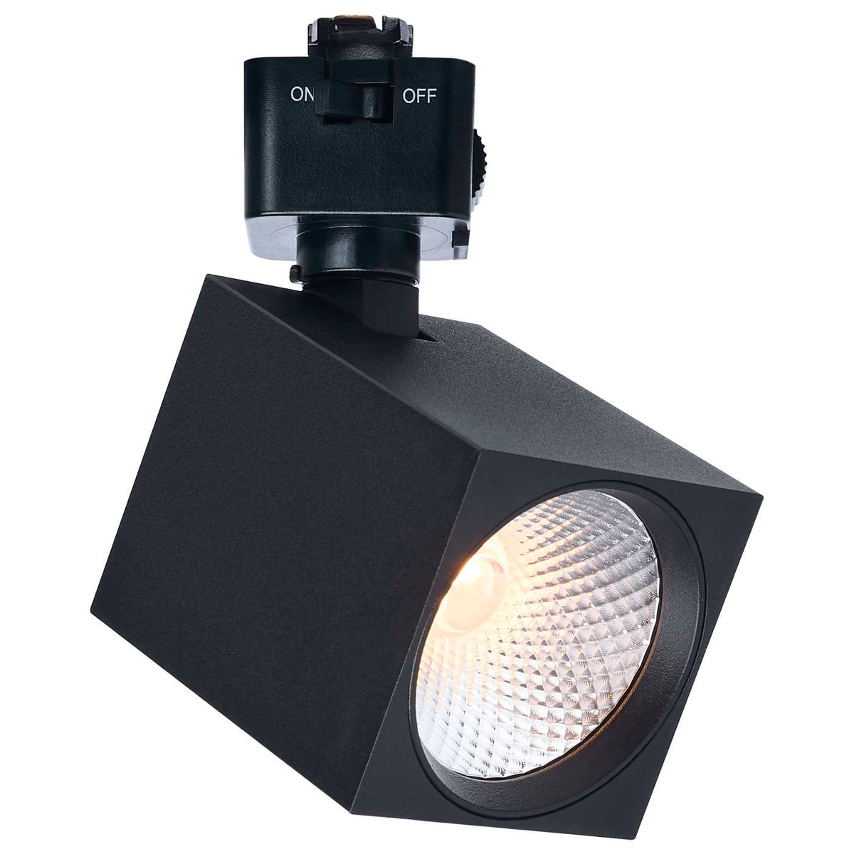Satco JH5055 8 Watt LED Track Head 2700K/3000K/3500K/4000K/5000K CCT Selectable Dim to Warm J Style 48 Degree Beam Angle 120 Volt Black Square