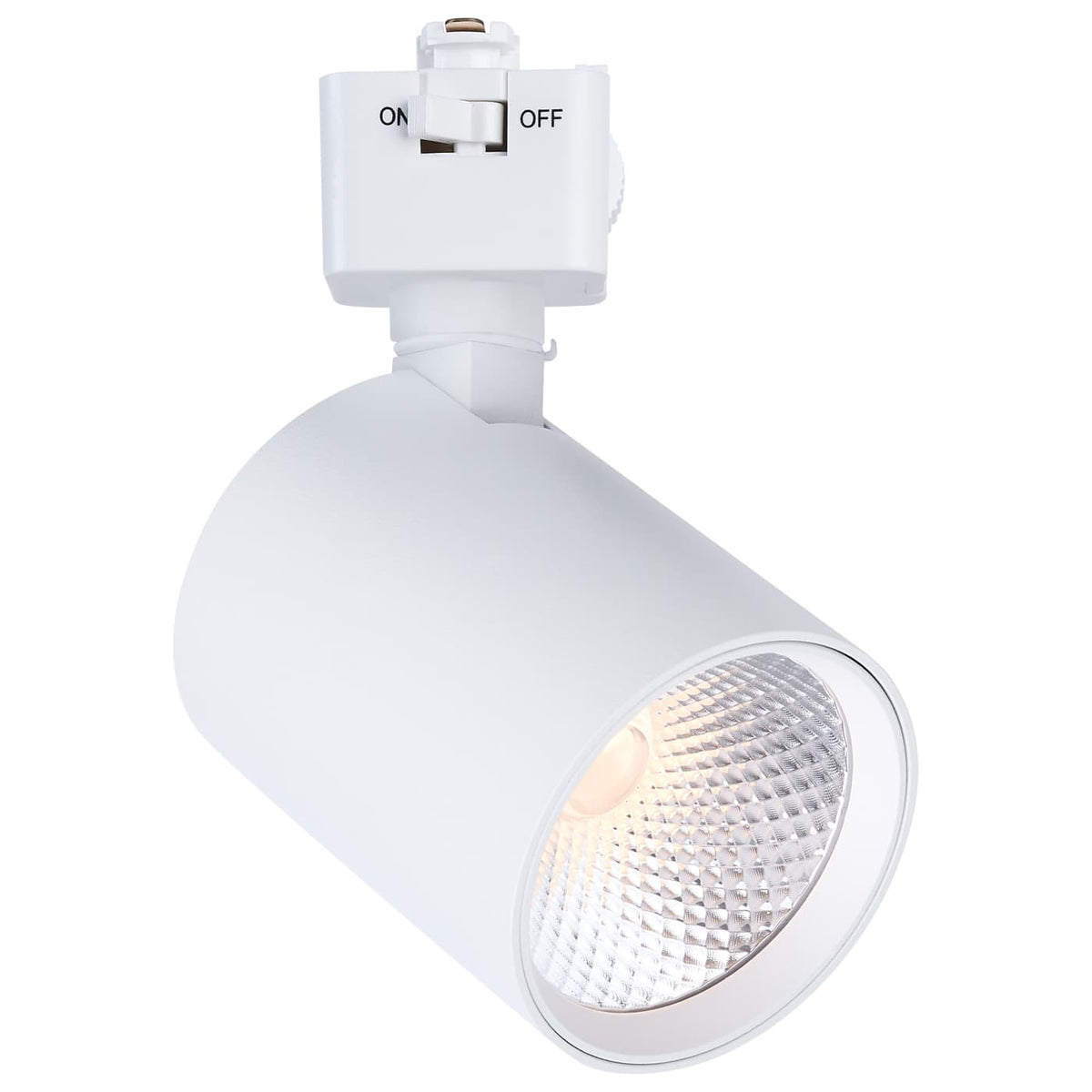 Satco JH5061 8 Watt LED Track Head 2700K/3000K/3500K/4000K/5000K CCT Selectable Dim to Warm J Style 36 Degree Beam Angle 120 Volt White Round