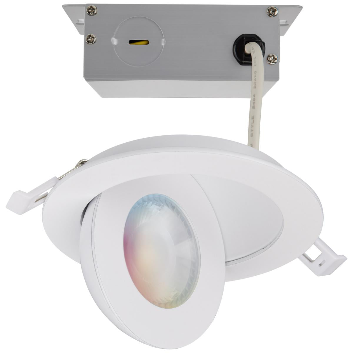 Satco S11293 9 Watt LED Gimbaled Downlight 4 Inch RGB & Tunable White Round Starfish IOT White Finish 650 Lumens 120-277 Volt