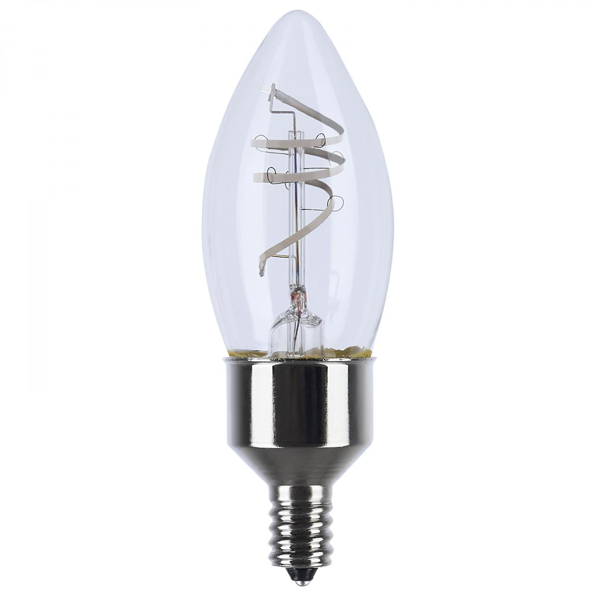 Satco S11525 4 Watt LED Reminiscent Flex Gray Coil Filament B11 Candelabra Base 2700K CCT Clear 120 Volt