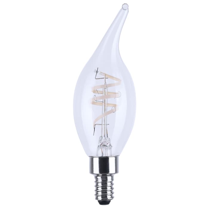 Satco S11534 4CA11/CL/LED-GF/COIL/930/E12 4 Watt CA11 LED Reminiscent Flex Gray Coil Filament E12 3000K 120 Volt