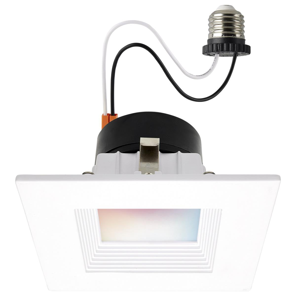 Satco S11569 10.5 Watt LED Retrofit Downlight 4 Inch Square Starfish IOT RGB & Tunable White 120 Volt 90 CRI White Finish