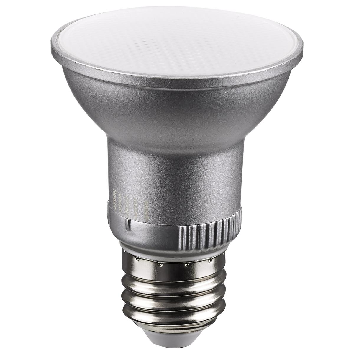 Satco S11580 5.5 Watt PAR20 LED Medium Base Silver Finish CCT Selectable 120 Volt 25 Degree Beam Angle