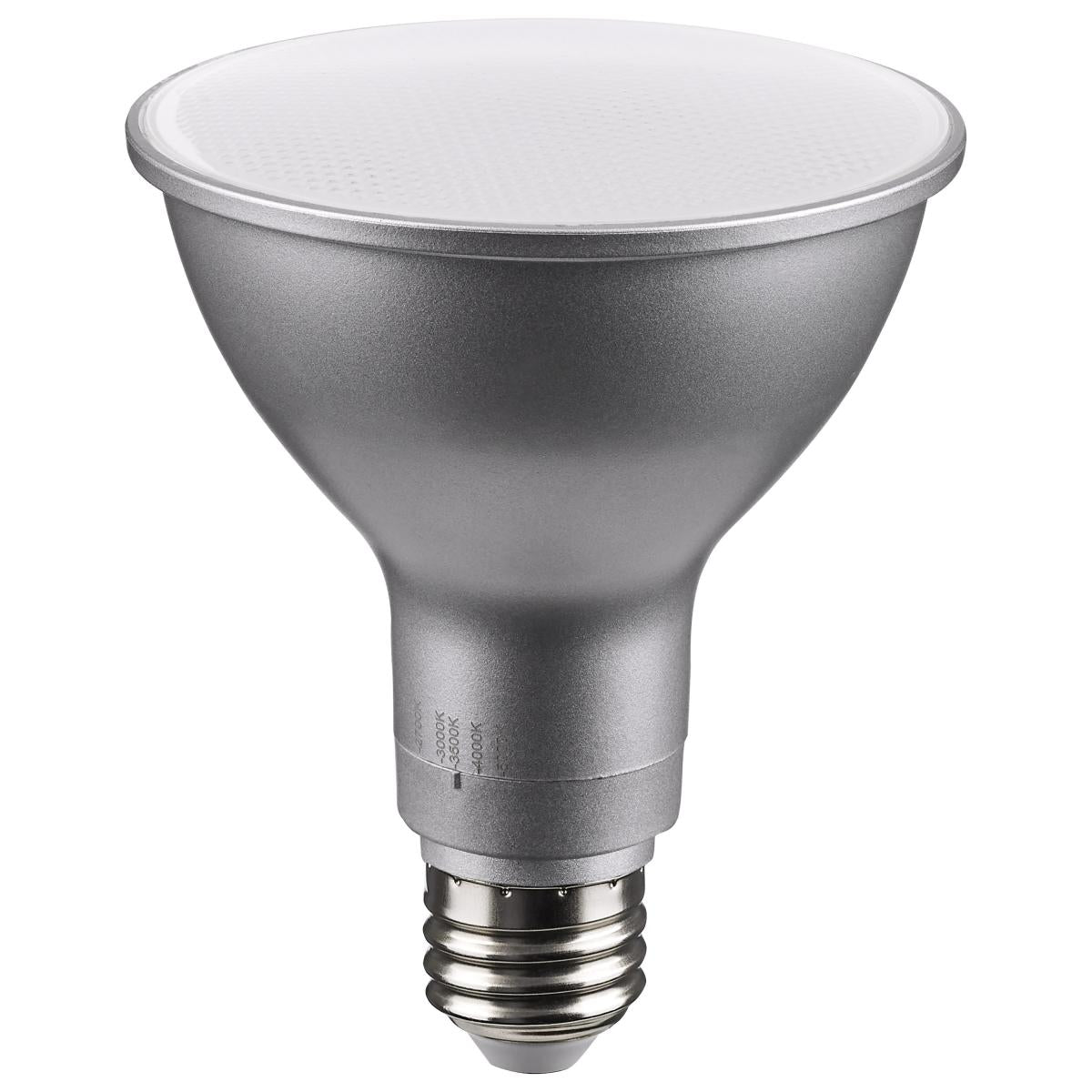 Satco S11587 11 Watt PAR30LN LED Medium Base Silver Finish CCT Selectable 120 Volt 60 Degree Beam Angle