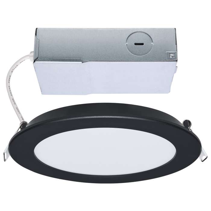 Satco S11686 11WLED/DW/6/CCT/RND/FL/RD/BK 11 Watt LED Direct Wire Performer Series Downlight Remote Driver 6 Inch 27K/3K/35K/4K/5K CCT Selectable Round Flat Face Black Finish