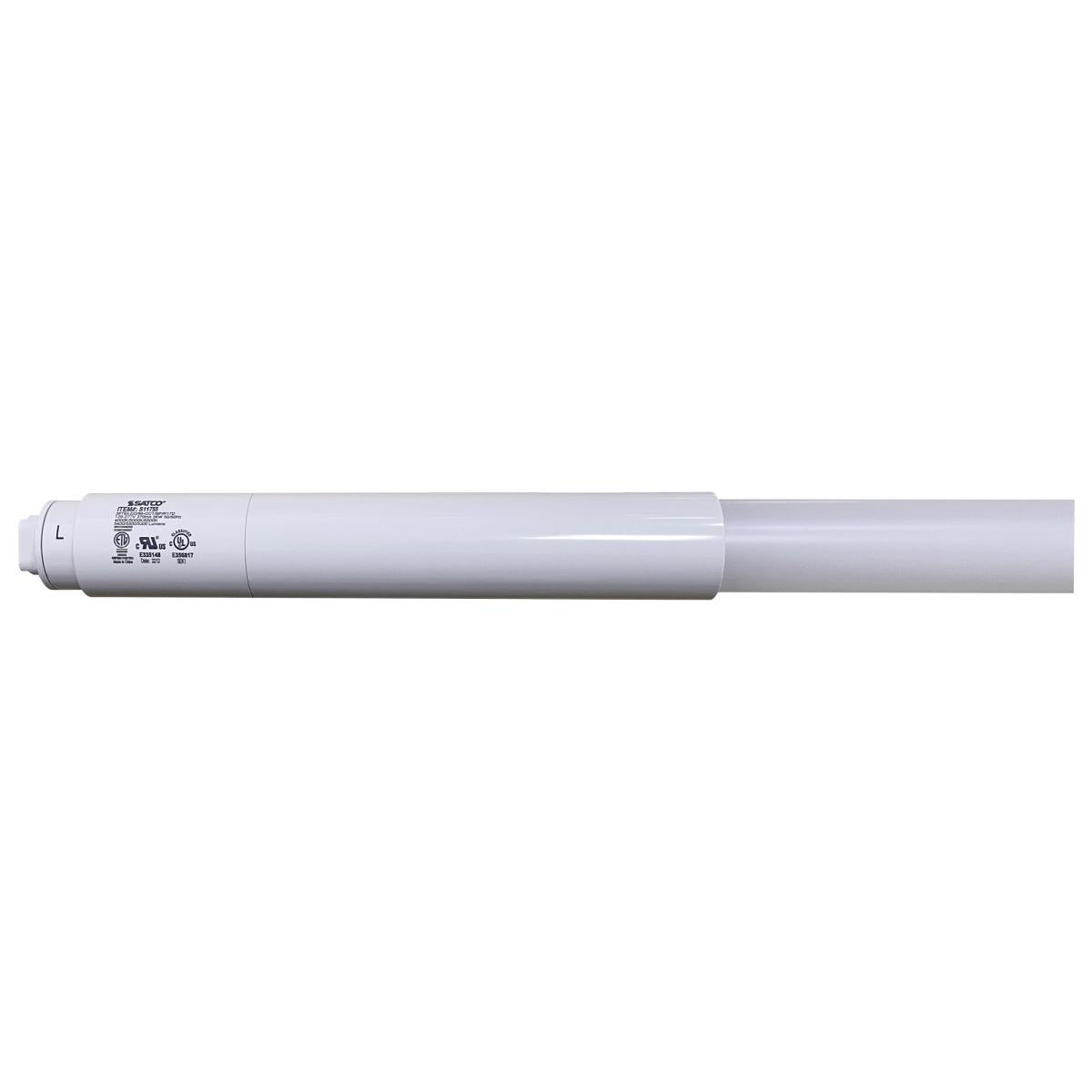 Satco S11755 38 Watt T8 LED Recessed Double Contact HO/VHO Base CCT Selectable Type B Ballast Bypass PET Shatterproof Coated White Finish 96 Inches 120-277 Volt - CASE PACK 10