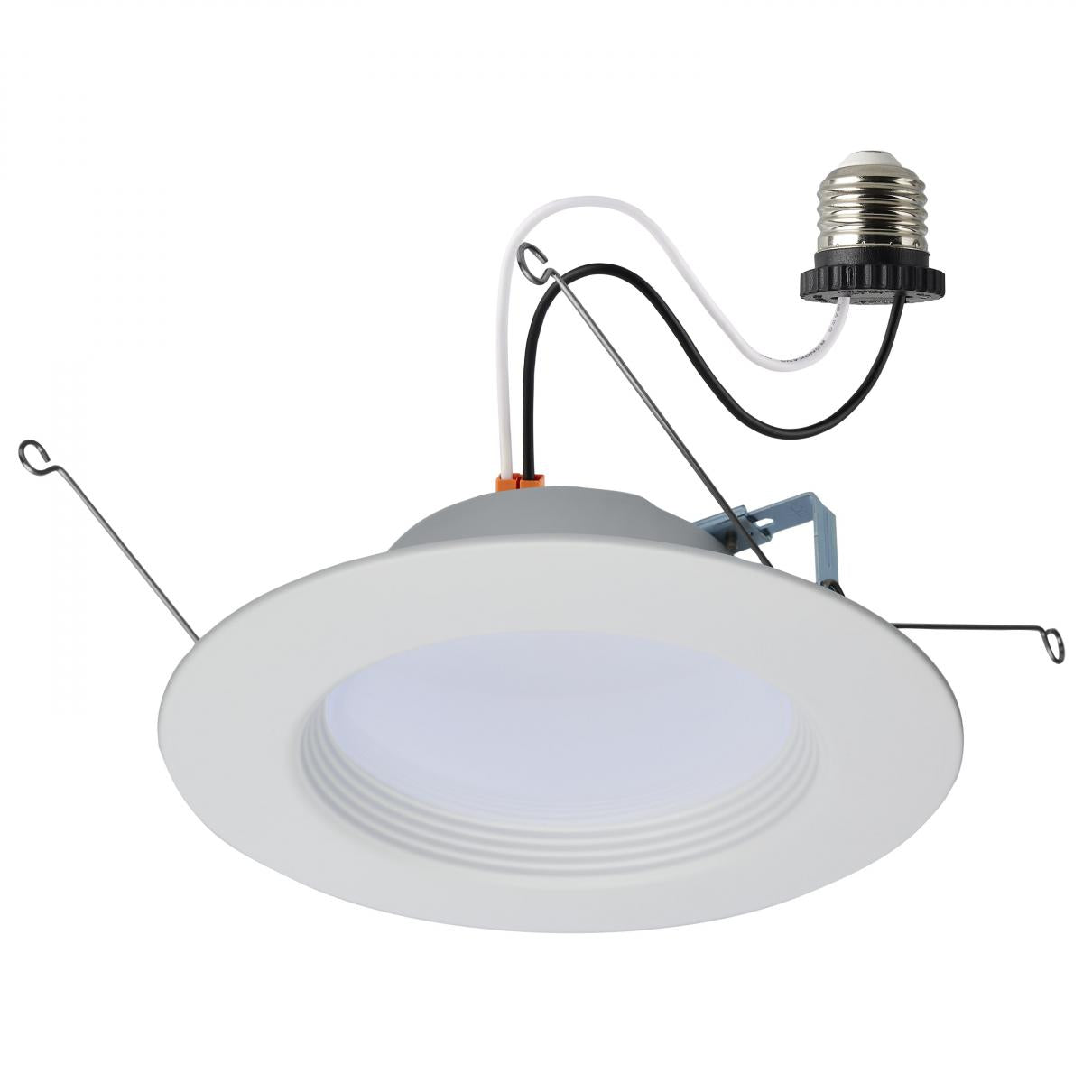 Satco S11801R1 9 Watt LED Downlight Retrofit 5-6 Inches CCT Selectable Round White Finish 120 Volt