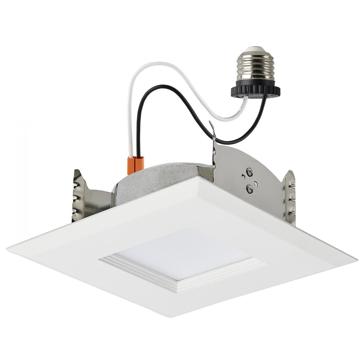 Satco S11821R1 9 Watt LED Downlight Retrofit 5-6 Inches CCT Selectable Square White Finish 120 Volt