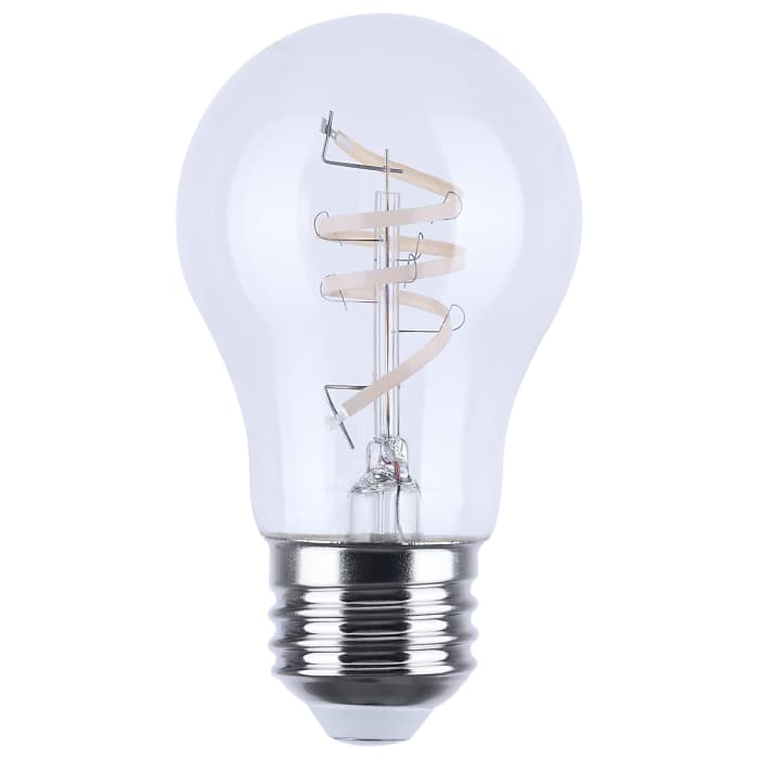 Satco S12558 4A15/CL/LED-GF/COIL/927/E26 4 Watt A15 LED Reminiscent Flex Gray Coil Filament E26 2700K 120 Volt