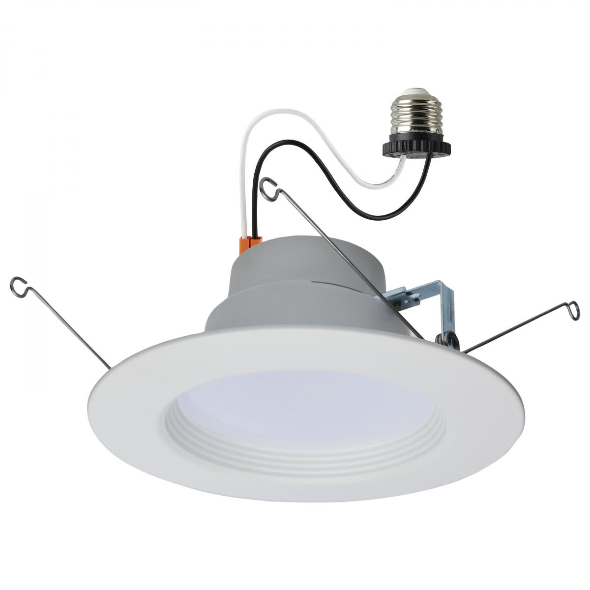 Satco S18801 LED Retrofit Downlight 7/10/13 Wattage Selectable CCT and Lumens Selectable 120 Volt ColorQuick and PowerQuick Technology Round White Finish