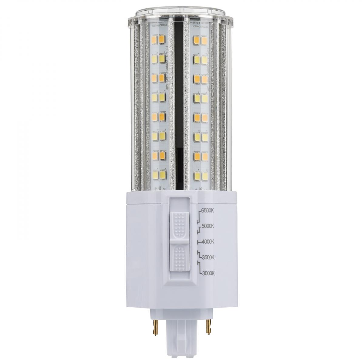 Satco S21414 18 Watt LED PL CCT Selectable Lumens Selectable Type B Ballast Bypass White Finish 120/277 Volt