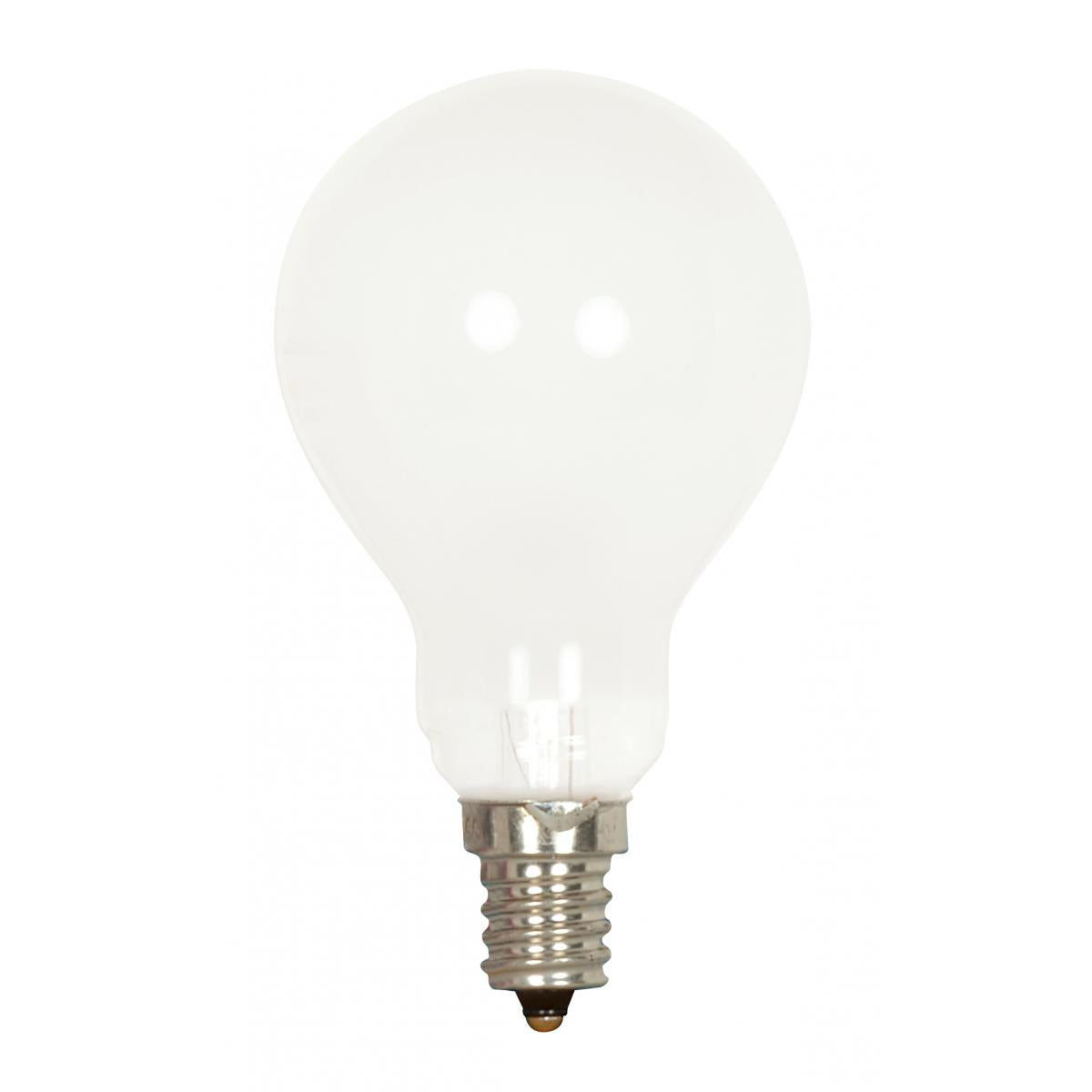 Satco S2741 40A15/FROST 40 Watt 120 Volt Frost A15 Candelabra (E12) Bulb - 2 PACK