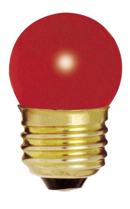 Satco S3611 7-1/2S11/R 7.5 Watt 120 Volt S11 Medium Base Ceramic Red Incandescent