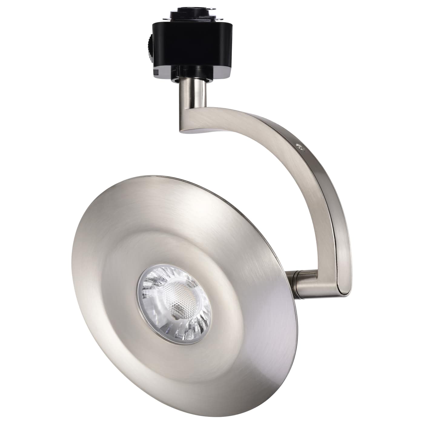 Satco TH675 Orb 12 Watt LED H-Style Track Head 3000K/4000K/5000K CCT Selectable 36 Degree Beam Angle Brushed Nickel Finish 120 Volt H-Style