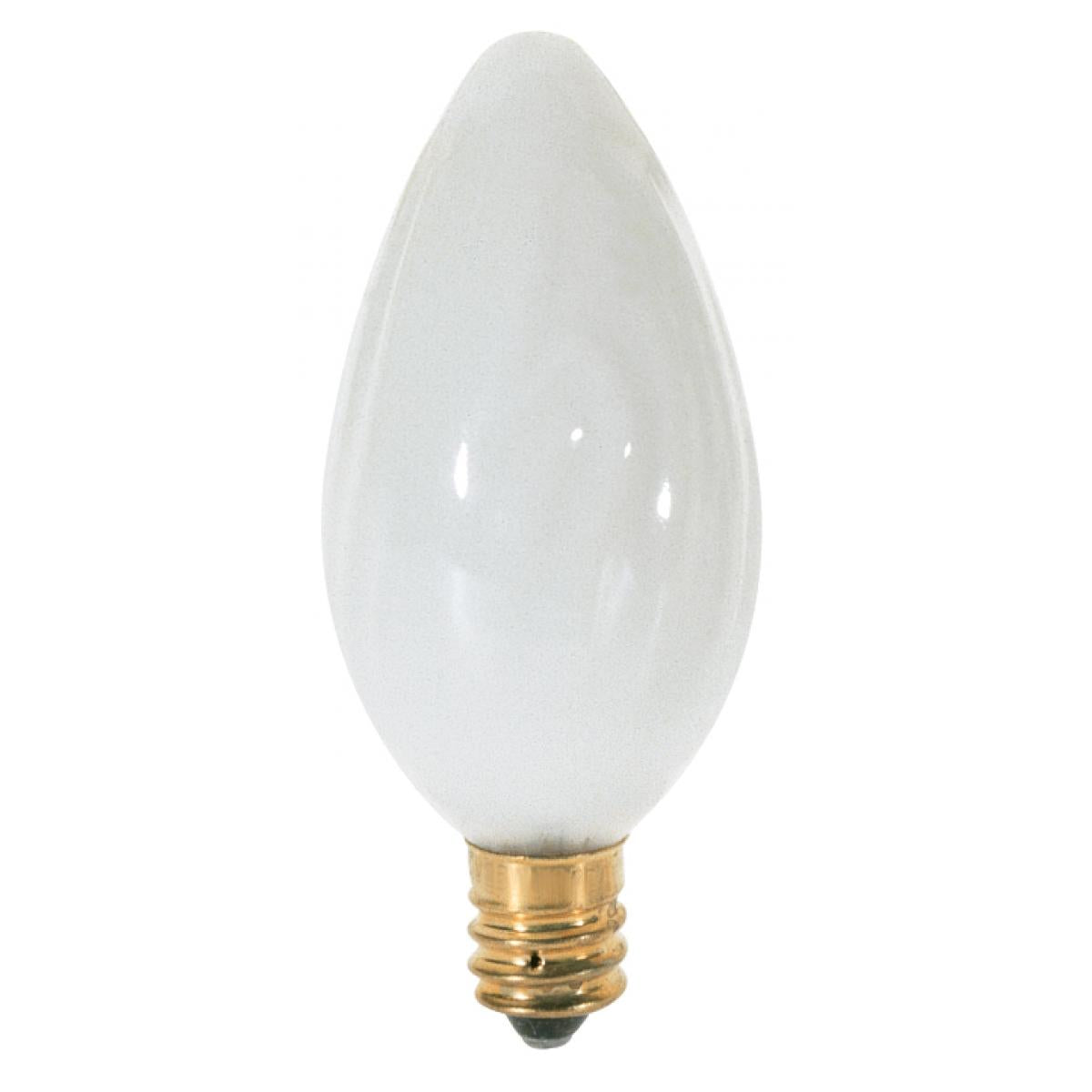 Satco S2761 15 Watt 120 Volt White F10 Candelabra E12