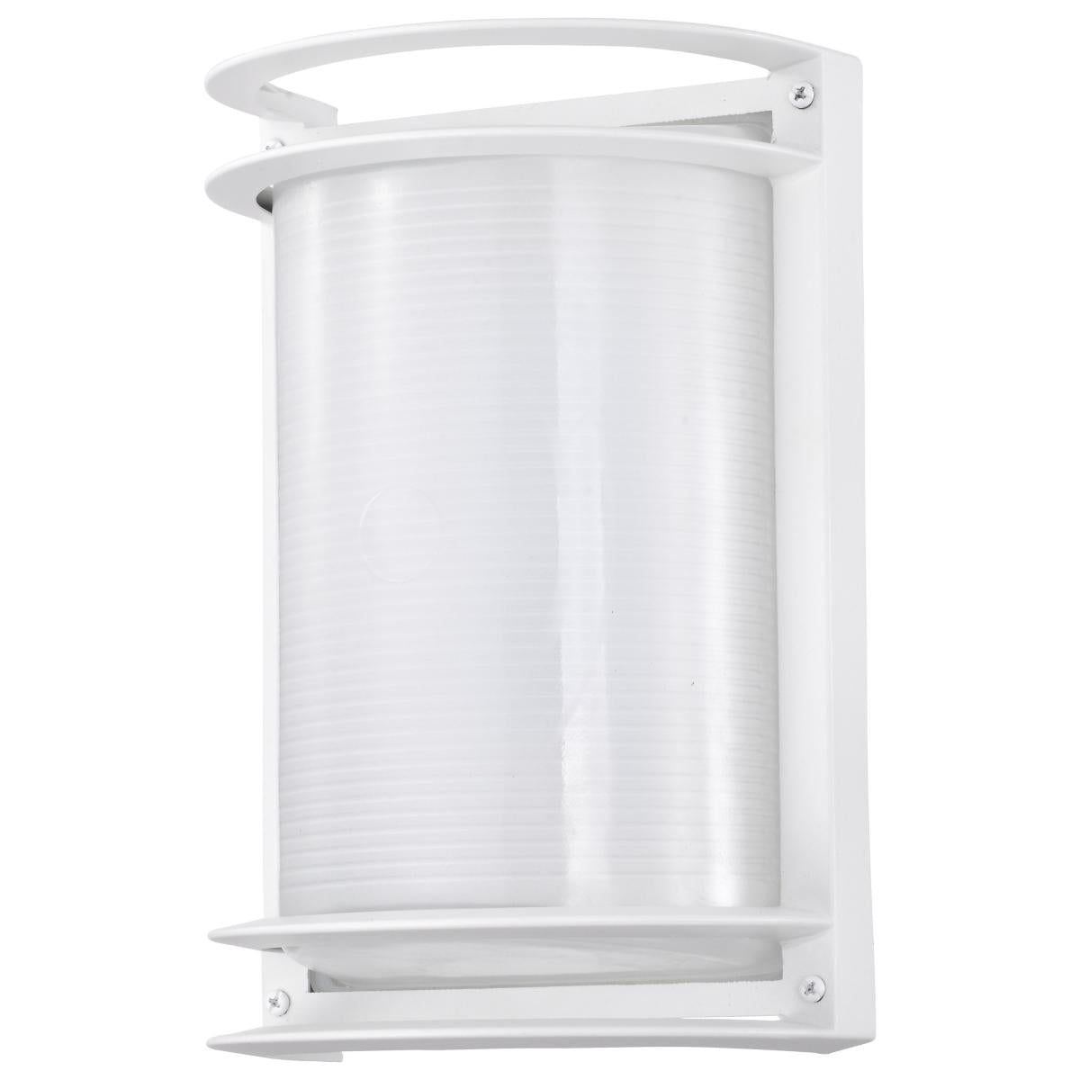 Satco 62-1393 LED Rectangular Bulk Head Fixture; White Finish with White Glass
