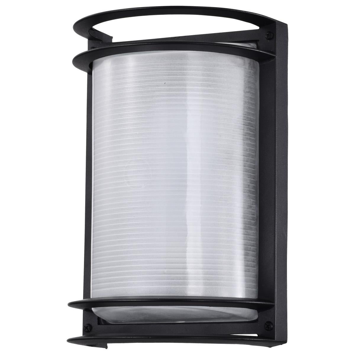 Satco 62-1394 LED Rectangular Bulk Head Fixture; Black Finish with White Glass