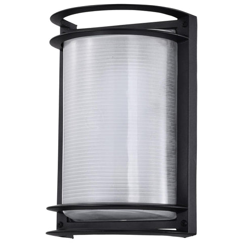 Satco 62-1394 LED Rectangular Bulk Head Fixture; Black Finish with White Glass