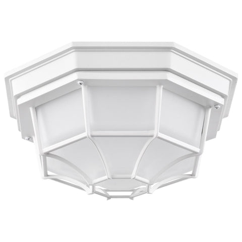 Satco 62-1399 LED Spider Cage Fixture; White Finish with Frosted Glass