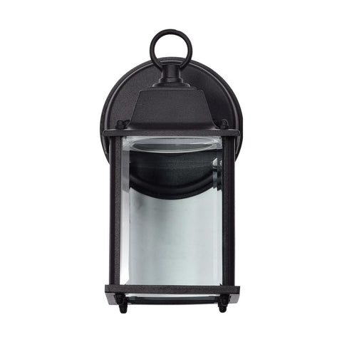 Satco 62-1571 8 Watt 3000K LED Cube Lantern Black Finish Clear Beveled Glass