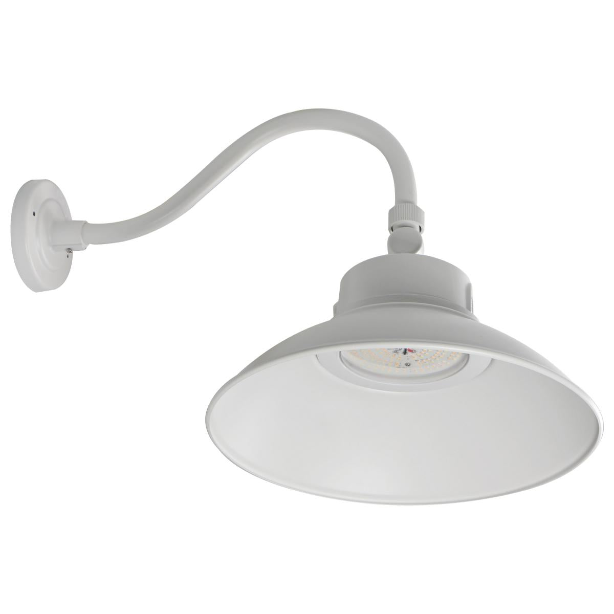 Satco 65-660 LED Gooseneck; 30W/40W/50W; CCT Selectable 3K/4K/5K; White; 120-277V; With Photocell