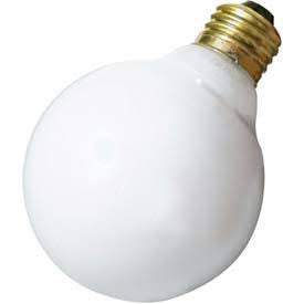 Satco S3440 25W 120V Globe G25 Gloss White E26 Base Incandescent