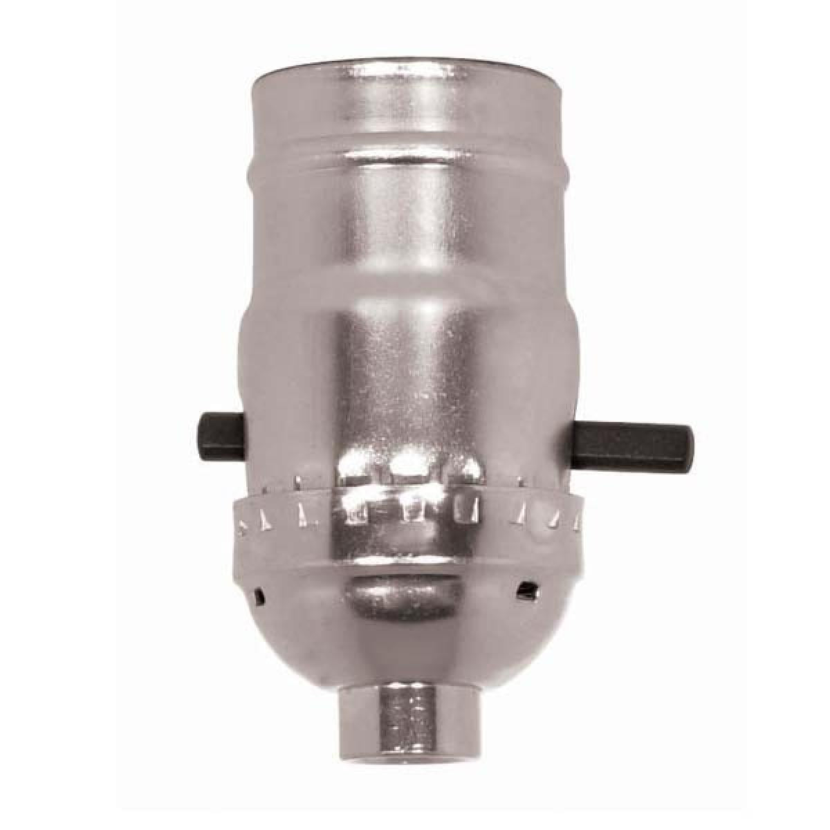 Satco 80-1001 On-Off Push Thru Socket 1/8 IPS Aluminum Nickel Finish 660W 250V