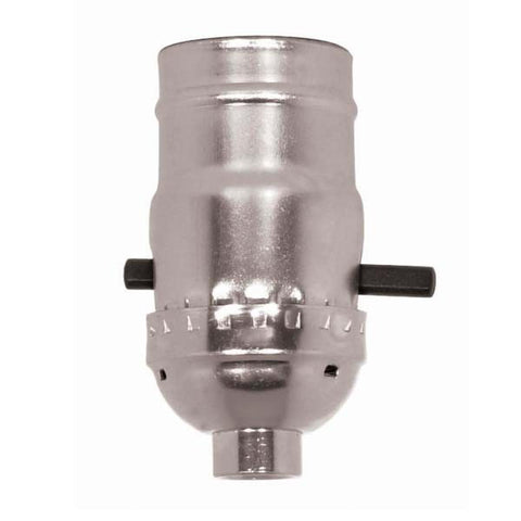 Satco 80-1001 On-Off Push Thru Socket 1/8 IPS Aluminum Nickel Finish 660W 250V