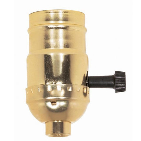Satco 80-1012 On-Off Turn Knob Socket With Removable Knob 1/8 IPS Aluminum Brite Gilt Finish 250W 250V 500 Master