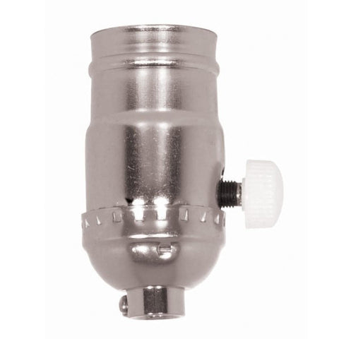 Satco 80-1015 150W Full Range Turn Knob Dimmer Socket 1/8 IPS Aluminum Nickel Finish 120V