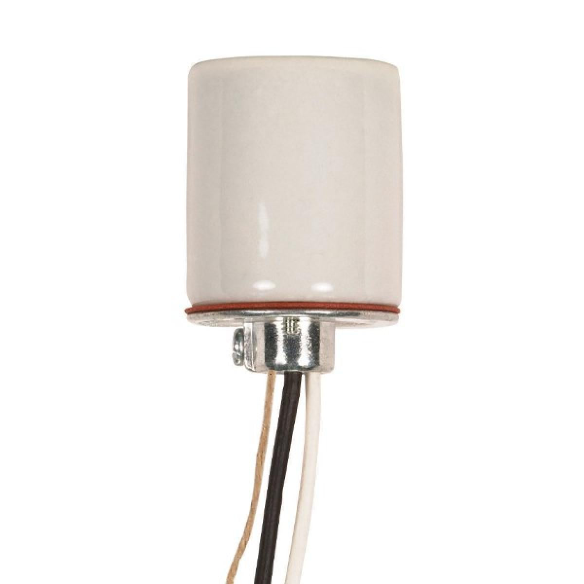 Satco 80-1113 Keyless Porcelain Socket 1/4 IPS Cap With Set Screw 20 in. AWM B/W 150C W/ Grid CSSNP Screw Shell Glazed 660W 250V