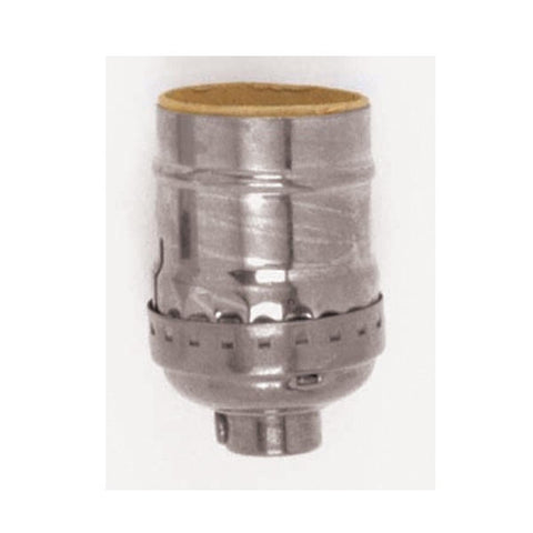 Satco 80-1178 Short Keyless Socket 1/8 IPS 3 Piece Stamped Solid Brass Polished Nickel Finish 660W 250V With Set Screw