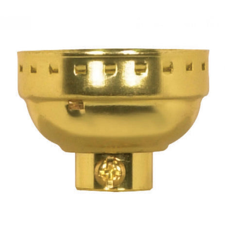 Satco 80-1242 Aluminum Shell And Cap With Paper Liners 1/8 IP With Set Screw Brite Gilt Finish