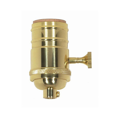Satco 80-1319 3 Way (2 Circuit) Turn Knob Socket w/Matching Finish Removable Knob