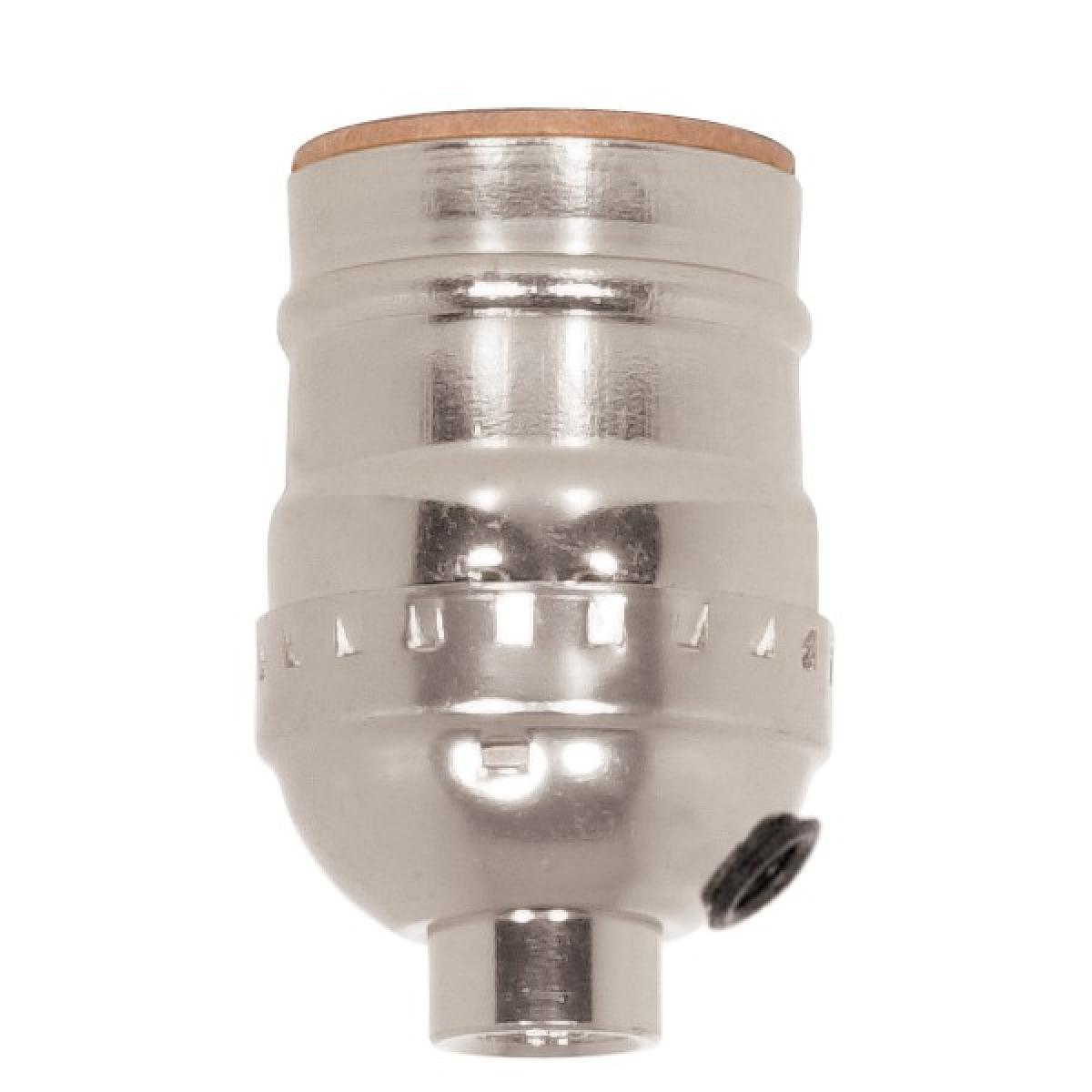 Satco 80-1373 Short Keyless Socket With Side Outlet 1/8 IPS Aluminum Nickel Finish 660W 250V