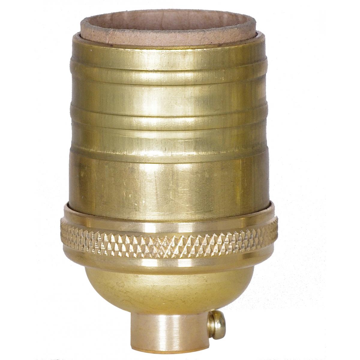 Satco 80-1434 Short Keyless Socket 1/8 IPS 4 Piece Stamped Solid Brass Unfinished 660W 250V