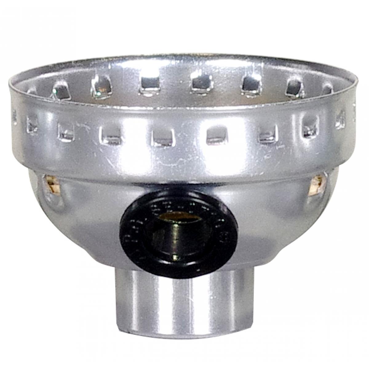 Satco 80-1435 Aluminum Cap With Paper Liner 1/8 IPS Sideout Hole Less Set Screw Nickel Finish